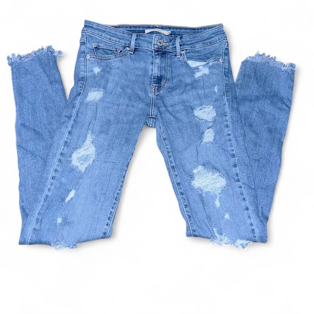 Levi's Light Blue Distressed Skinny Jeans